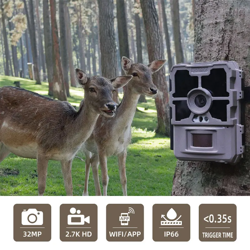 L-SHINE Mini Game Camera Hunting 4K 32MP WIFI 2.4 Inches Wireless Infrared Waterproof Wireless Infrared Wildlife Trail Camera