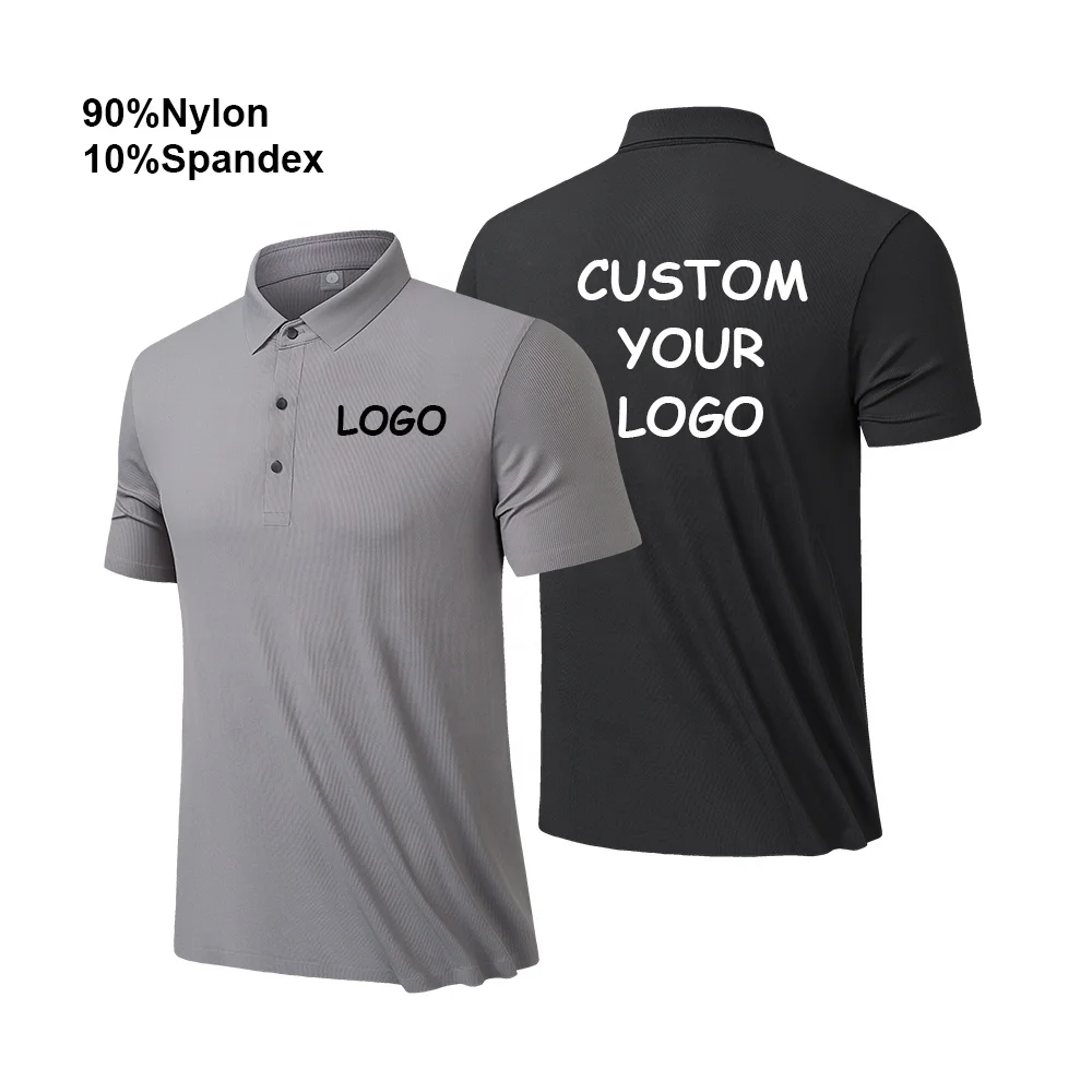 Dropshipping Wholesale EU Size High Quality Rib 90%Nylon 10%Spandex Leisure Polo T Shirts Custom Blank Polo T Shirts For Men