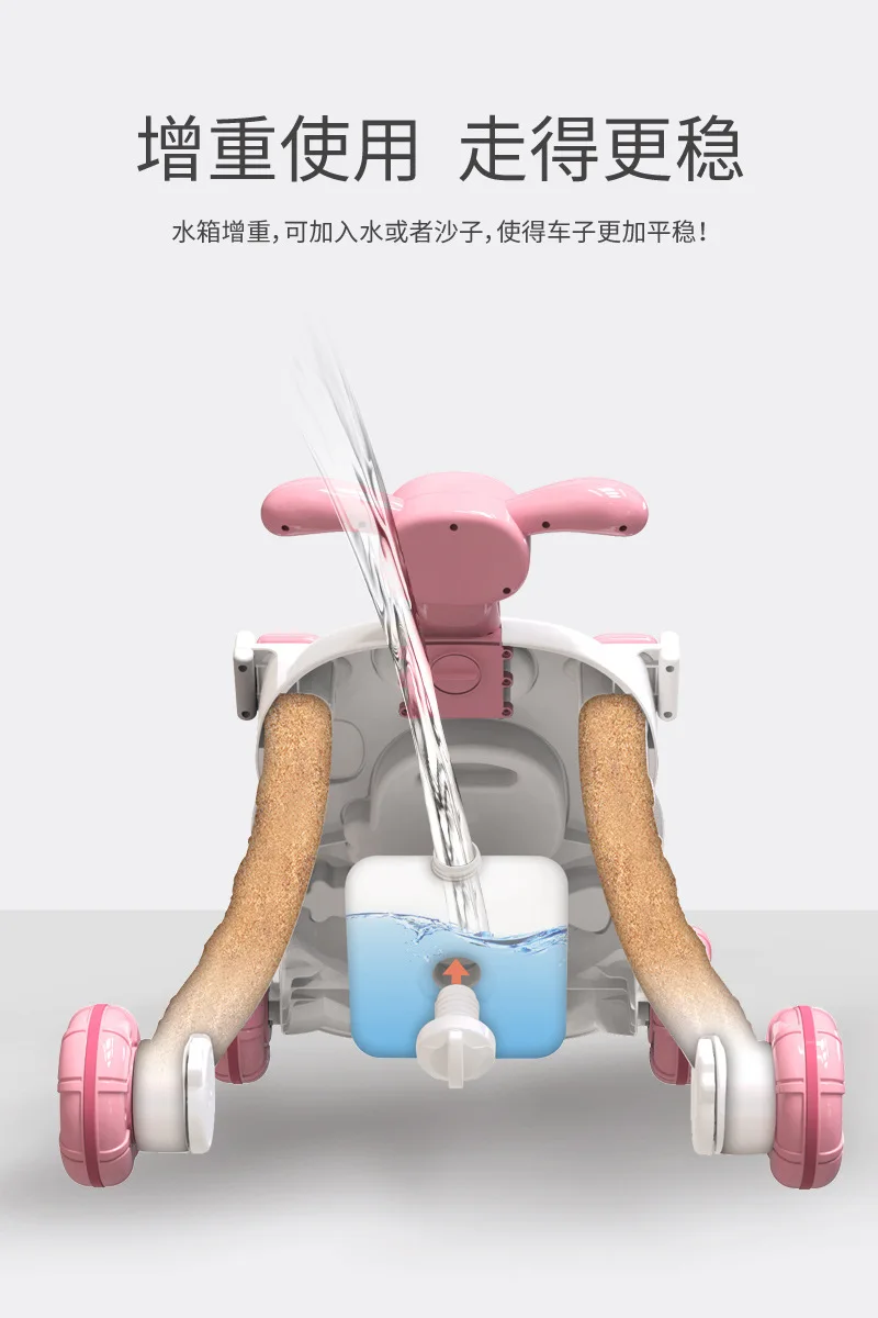 Baby hand push baby walker toy anti-O legs anti-rollover baby music sliding multi-function walker