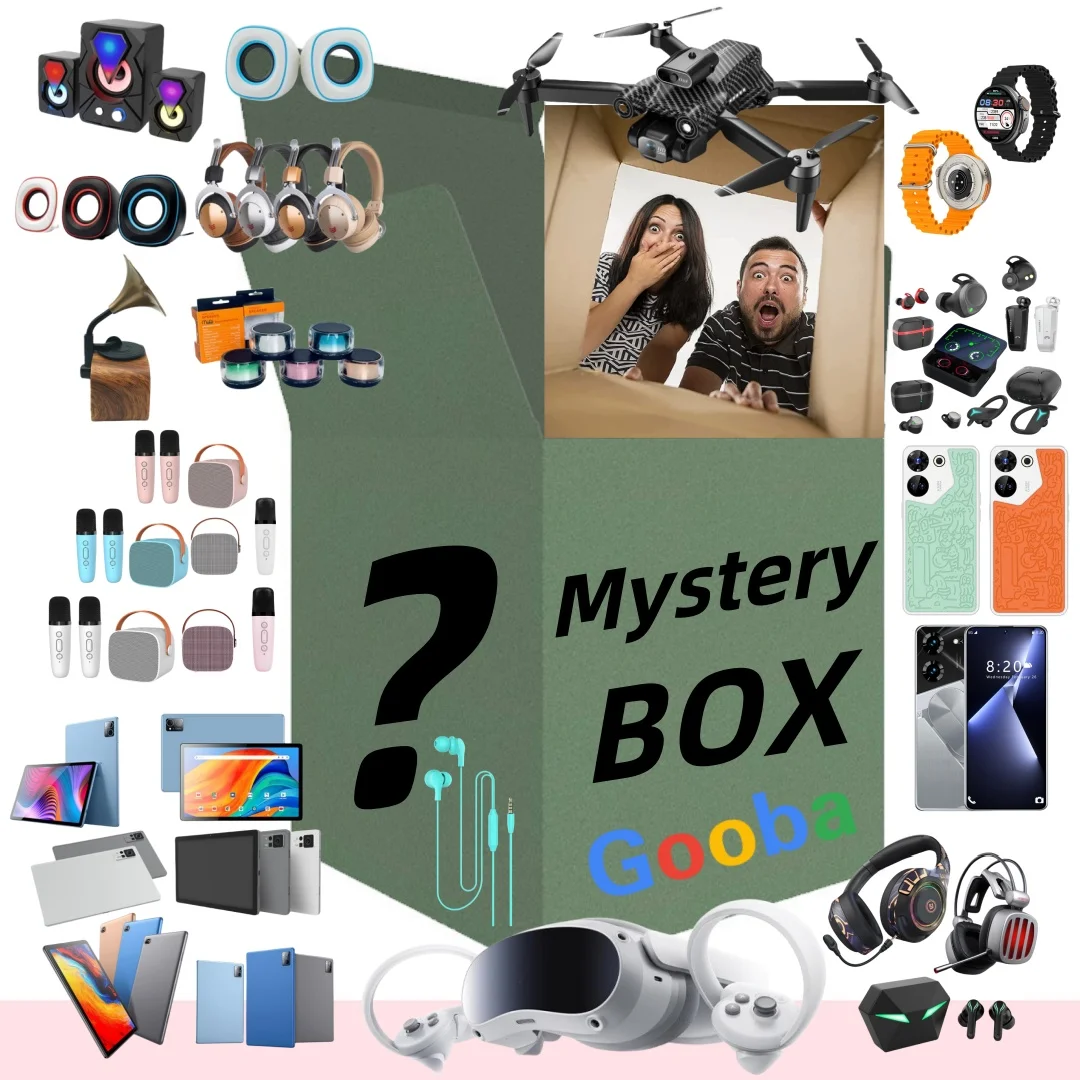 High chance winning 5 to 10 pieces electronics mystery boxes may open: Wireless earphones, Hard drive,Gaming Chair....