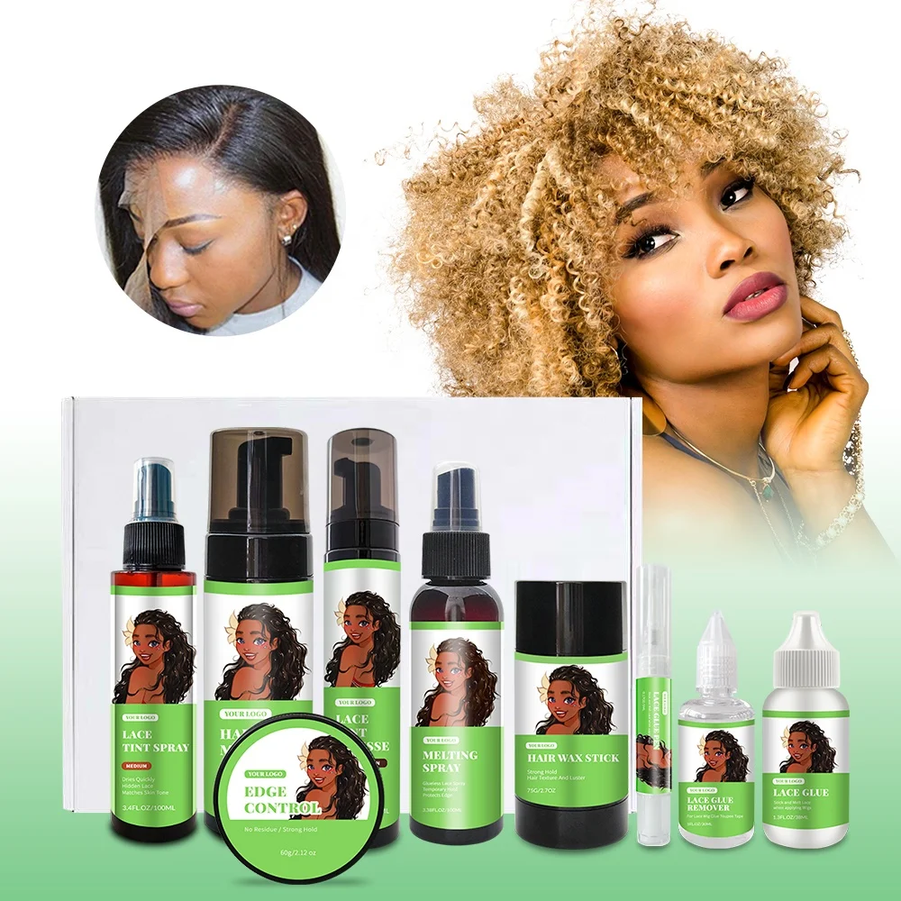 laijiwan hot sell hair products Customized Your Own Logo wig install kit with lace glue remover lace melt spray private label
