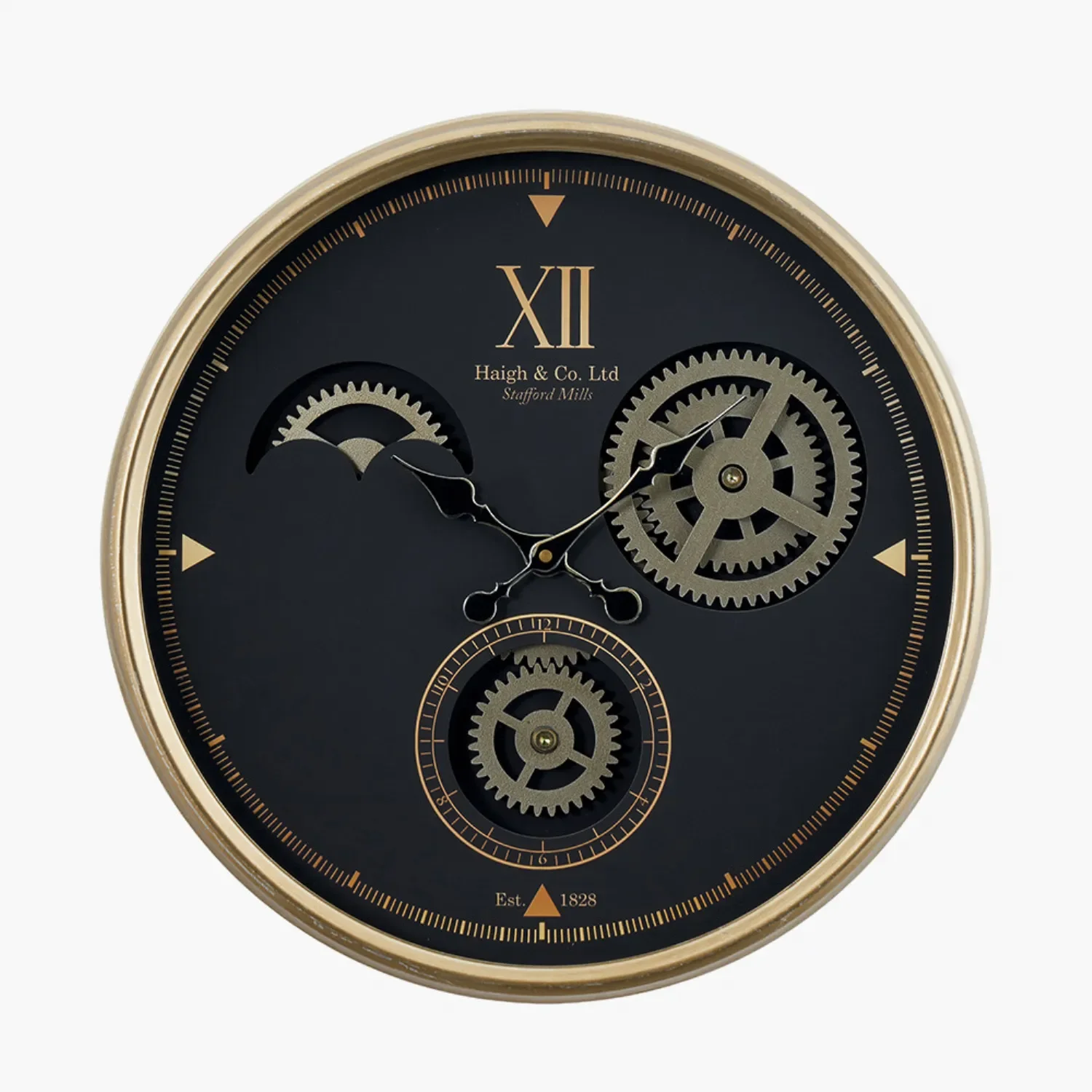Modern Wall Clock Metal Mechanism Gear Clock With Real Moving Gears For Home Decor
