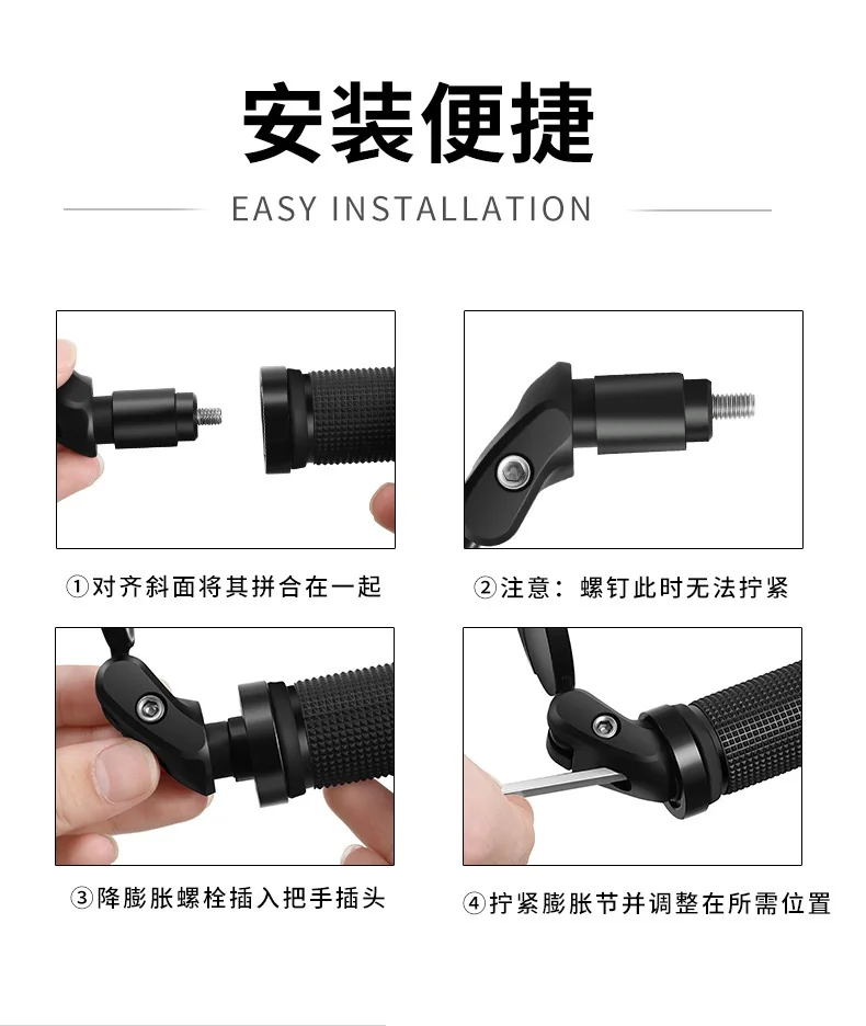 Bicycle Mirror 360 Adjustable Acrylic Minute Surface Electric Moto Moped Rearview Cycling Mirror Bike Accessories