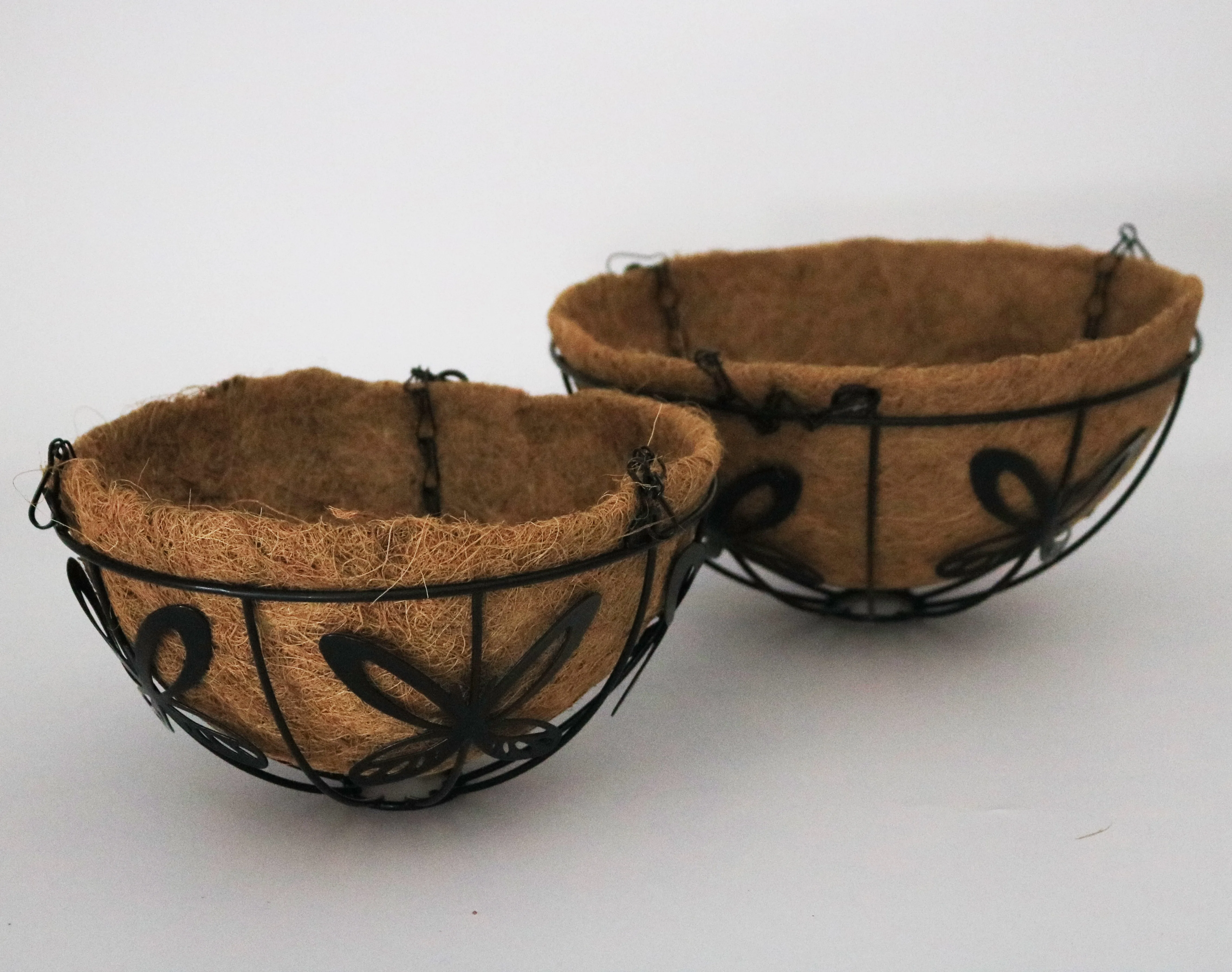 10/12 metal iron wire round hanging garden flower raised planter basket chain holder substitutable coco coir liner