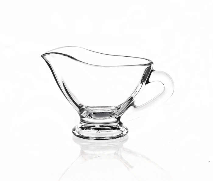 Wholesale cheap glass gravy dish household crystal sauce boat
