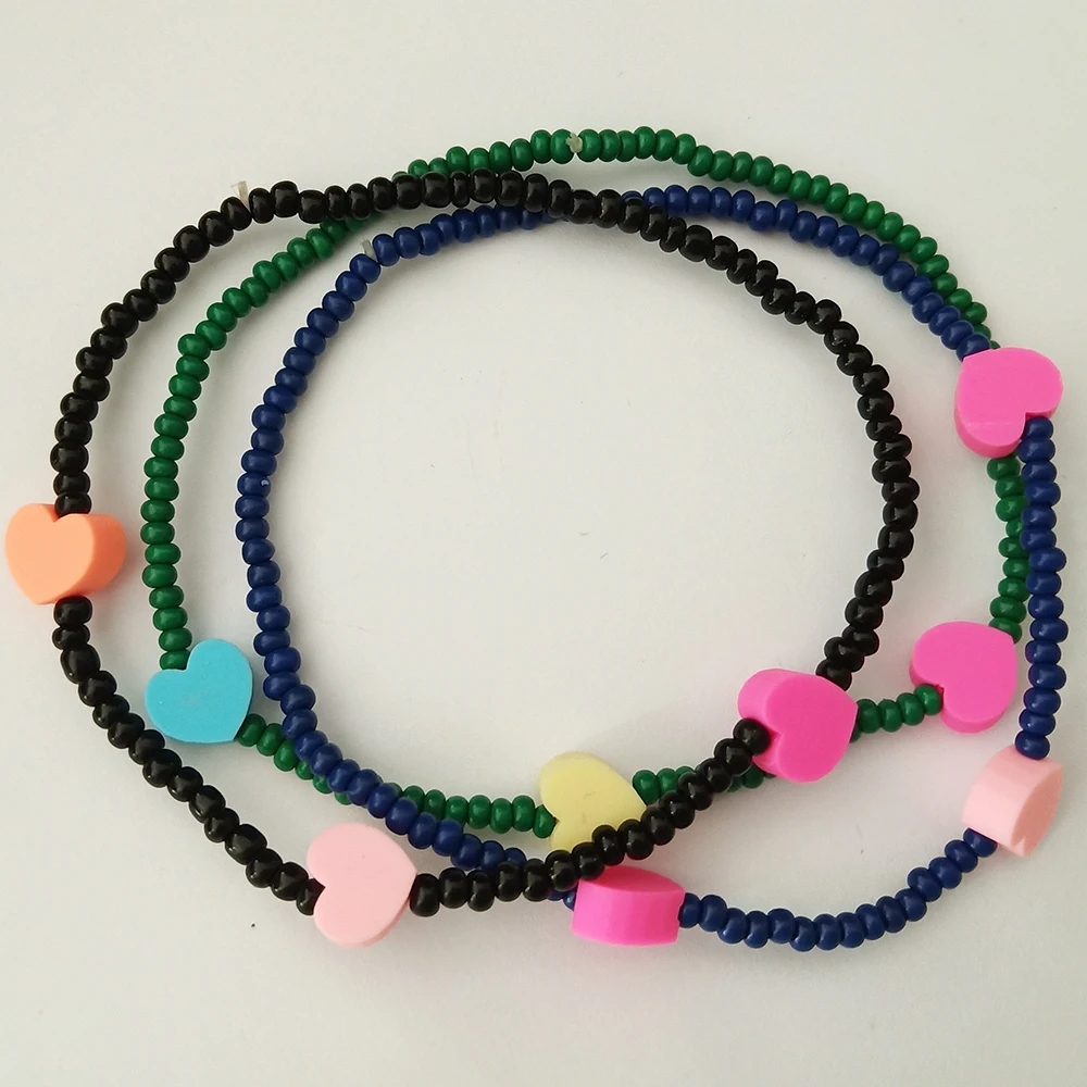  Liberty Gifts wholesale handmade boho anklets mixed colors elastic wrap bracelet for women kids summer shoe