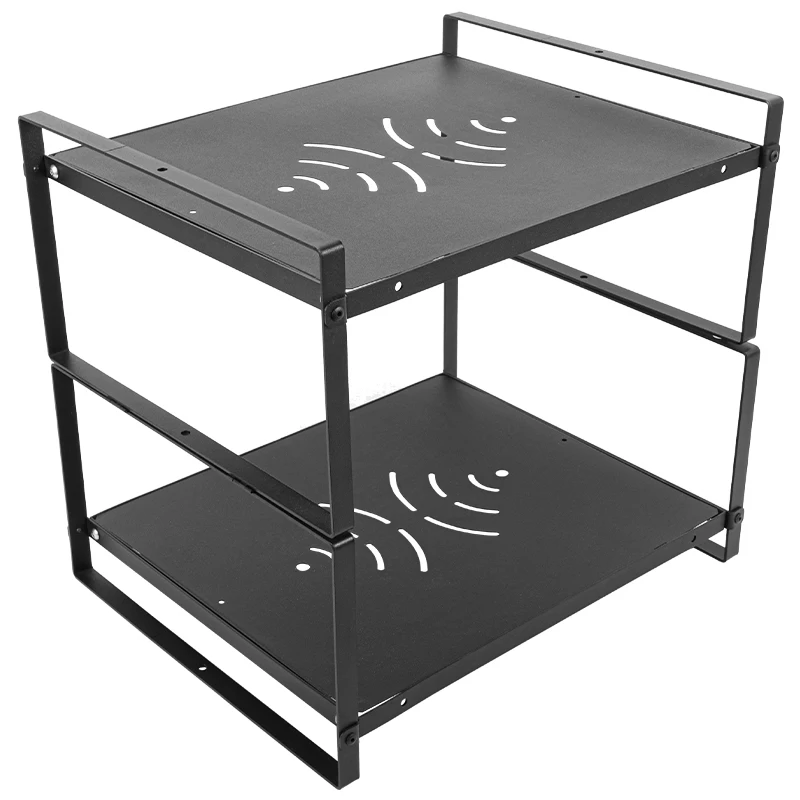 Kitchen shelf multi-layer pot storage shelf sink cabinet layered put pot shelf microwave countertop