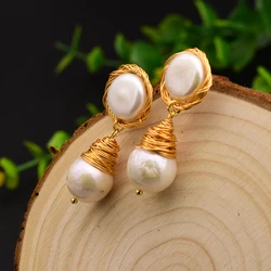 Original Design Natural Baroque Pearl For Women Boho Custom Dangle Earrings Handmade Luxury Fine Jewelry