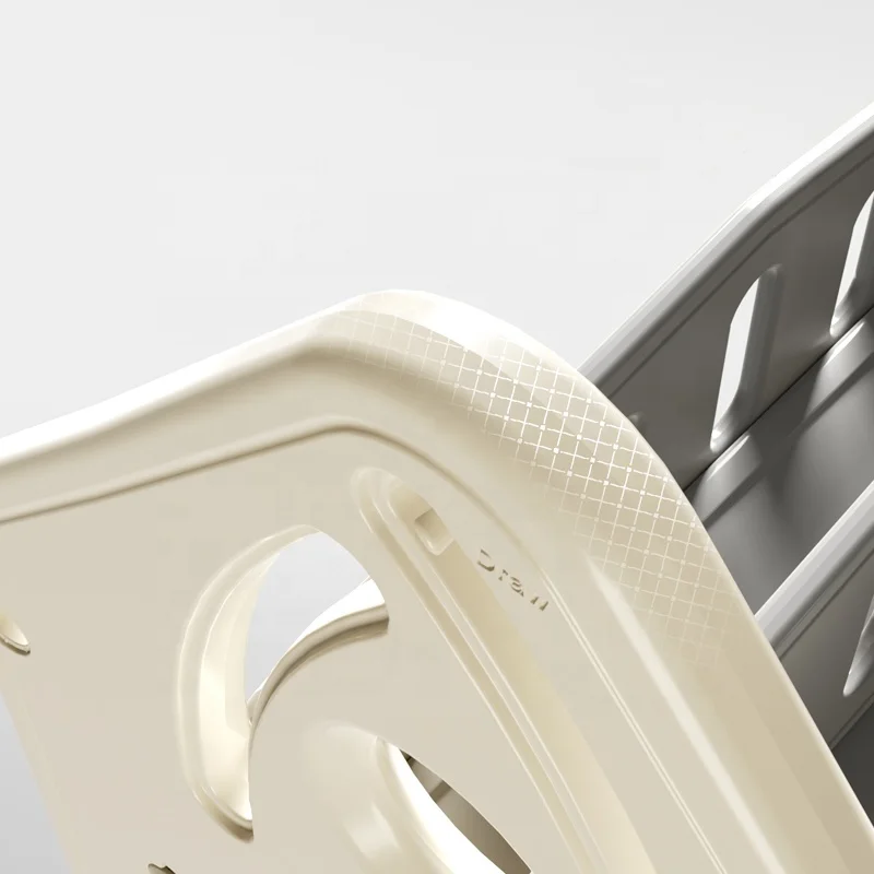 Multifunctional plastic kids toy storage bookshelf and study desk table with drawing board