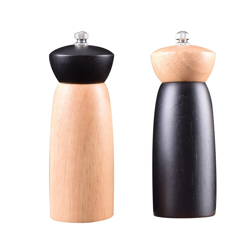 Customized high quality  manual wooden  mill adjustable wood salt and pepper grinder