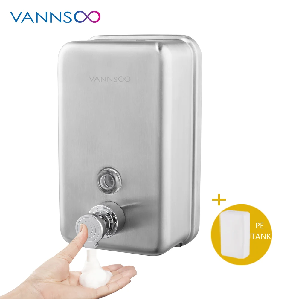 37oz Commercial Bathroom Wall Mount Stainless Steel Hand Foaming Soap Dispenser