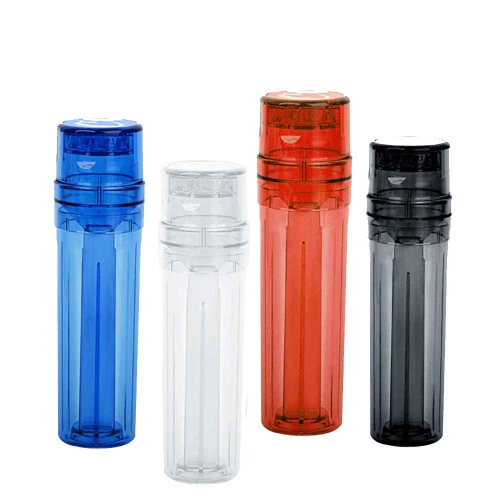 Wholesale Transparent plastic Jar Plastic Smoke Tobacco Spice Grinders Lightweight Portable Integrated Machine Herb Grinder
