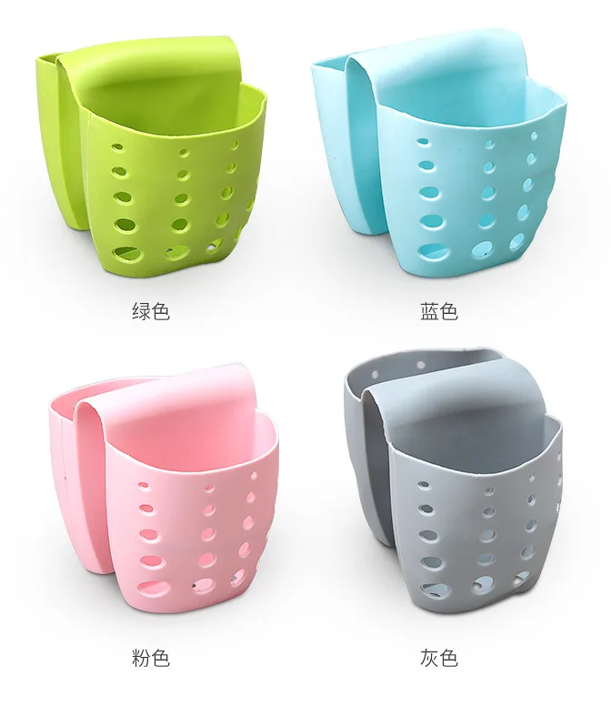Sink Sponge Draining Storage Rack Adjustable Snap Hanging Bags Holder Shelf Hanging Basket Organizer Kitchen Accessories