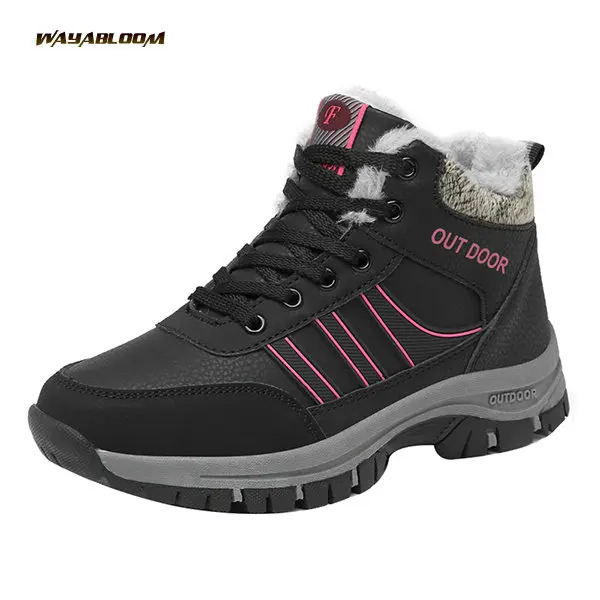 Wholesale Winter plush warm cotton shoes casual sports unisex large outdoor hiking snow boots