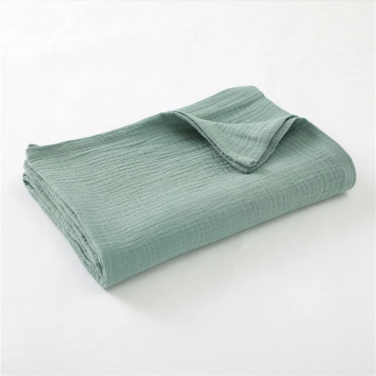 Plain Dyed Organic Cotton Muslin Swaddle Blanket Baby Swaddle Wrap, Baby Wraps