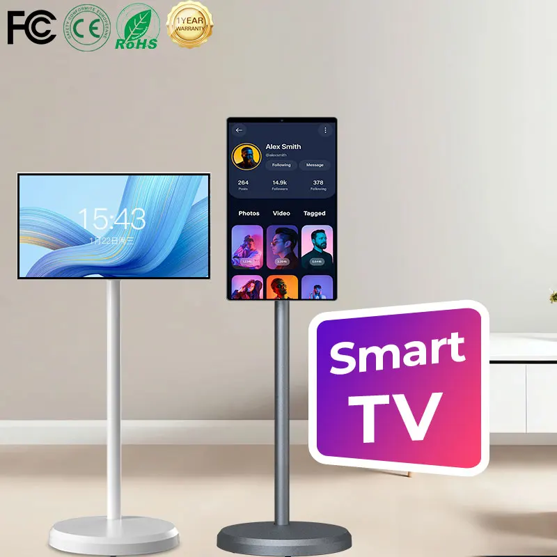 Portable Tv Battery Powered 21.5 27 Inch Smart Tv Ultra Hd Lcd Stand By Me Tv Smart Display Wifi Inteligentes Television