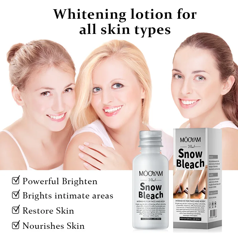 Fade the Black Whitening and Brightening Moisturizing Available for the Whole Body 30 ml MOOYAM Intimate Snow Bleach Lotion