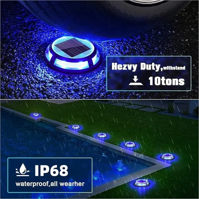 IP68 Waterproof Outdoor ABS Yard Underground Lamp  LED Solar Powered Motion Sensor Disk Park Ground Garden Light