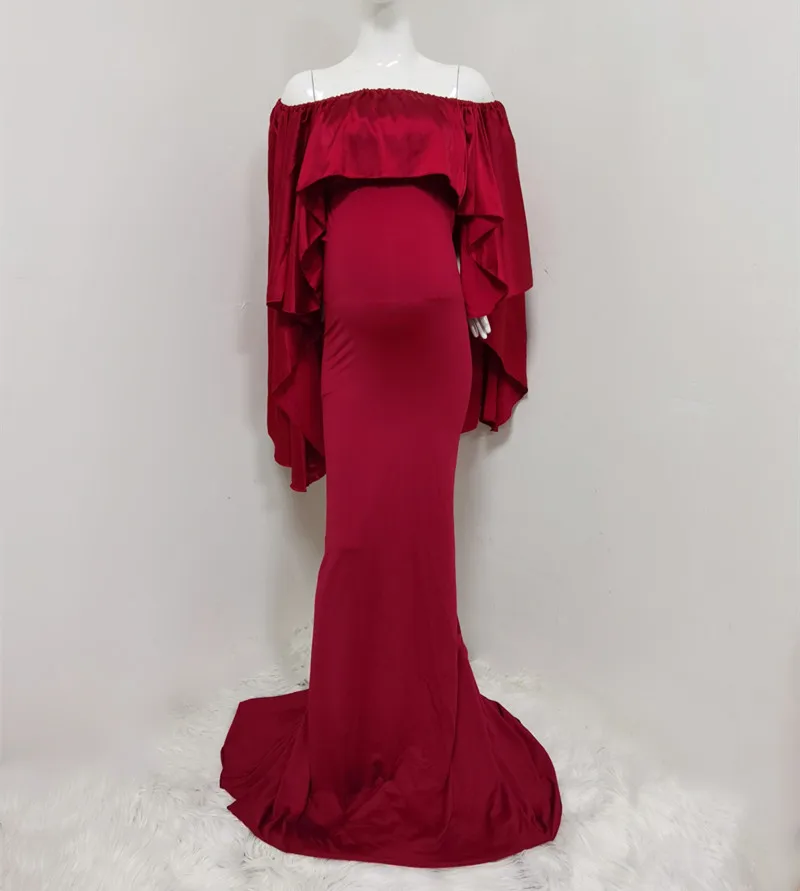  2 Pcs Shawl Dresses Sets White Maternity Dress Photography Gown Pregnancy Photo Shoot