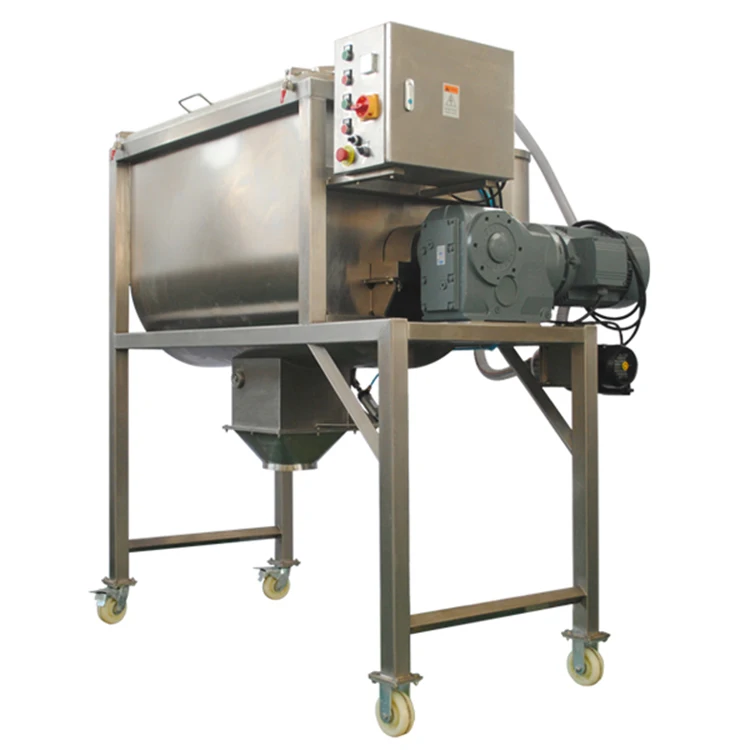 Mushroom compost mixer small spiral mixer horizontal ribbon mixer price