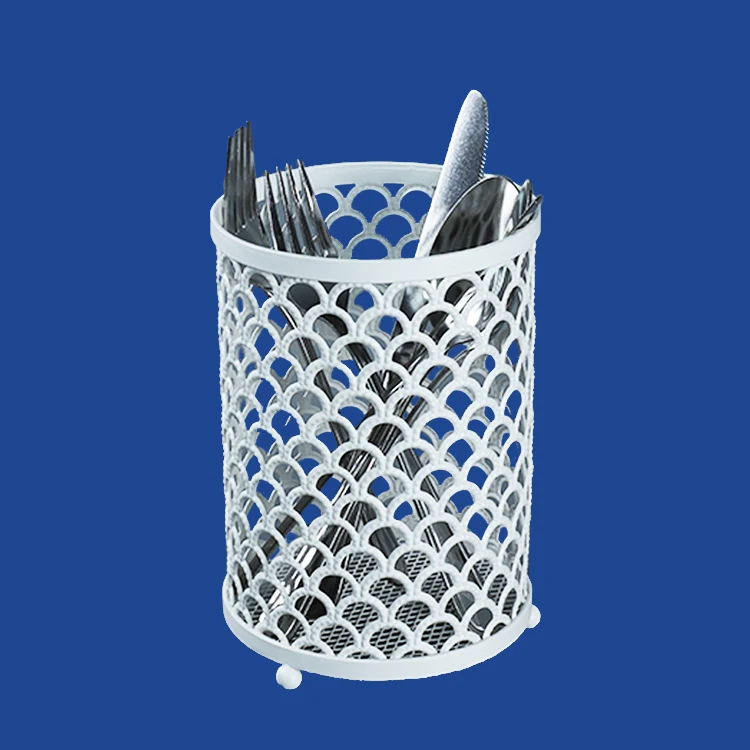 White Metal Metal Wire Restaurant Hotel Decor Cutlery Kitchen Utensil Stand Scoop Spoon Knife Chopsticks Table Cutlery Holder