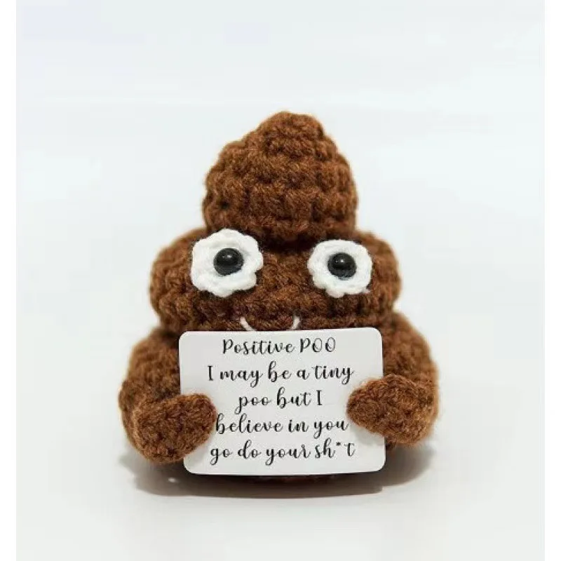 Cheer Gifts Crochet Positive Potato Affirmation Cards Pickled Cucumber Knit Emotional Support Pickle Doll POO Toy