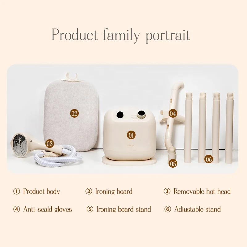 Adjustable Garment Hanger Standing & Handled Steamer with Ironing Board Hanging Steamer Ironing for Clothes