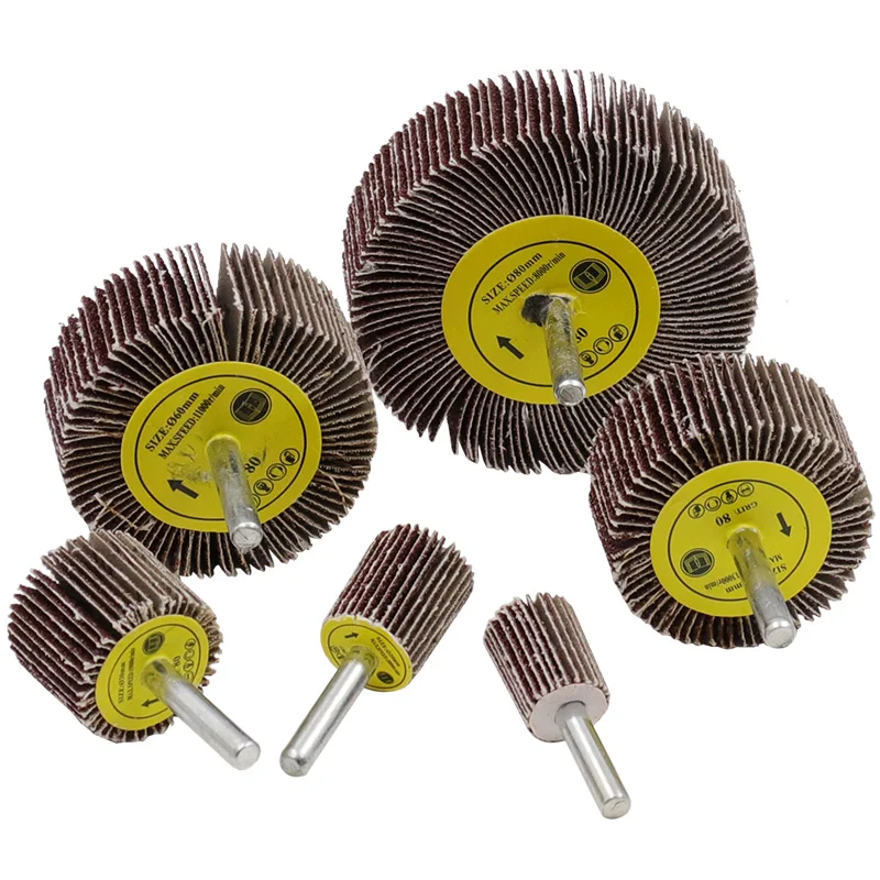80 Grit Sanding Flap Wheel Disc Abrasive Grinding Wheel Dremel Accessories Sandpaper Polishing Rotary Tool Flap Wheel With Shaft