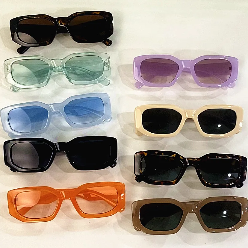 New hot sale OEM shade custom logo trendy unisex  fashion men sunglasses women rectangle sunglasses