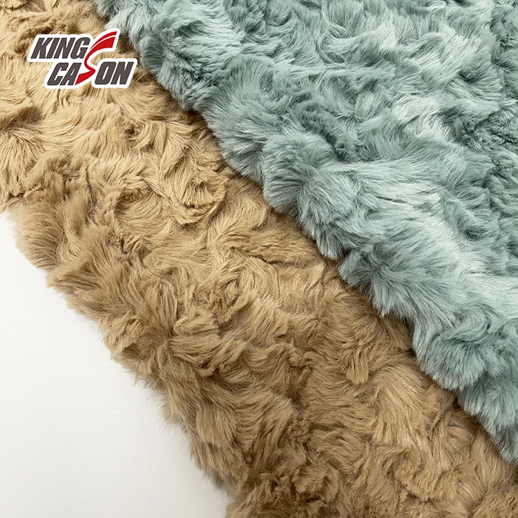 Kingcason Faux Fur Blanket Neck Warmer Manufacturer Sling Bag Pink Jacket Double Sided Capet Faux 450 Gsm Rabbit Fur Fabric