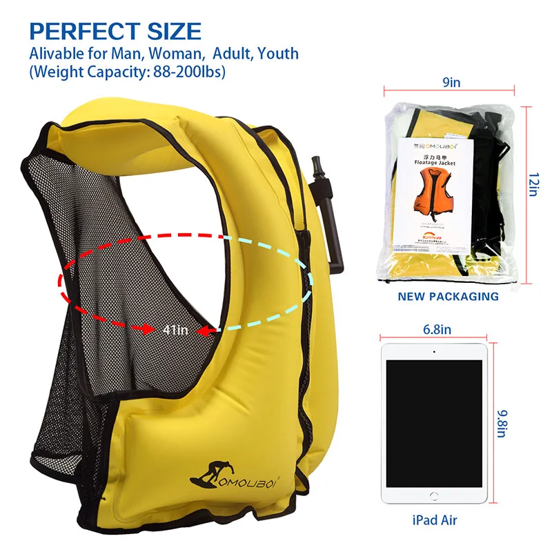 CE Certified Free Size Fabric Buoyancy  Aid Water Sport  Inflatable Life Jackets Vests  for Kids and Adults