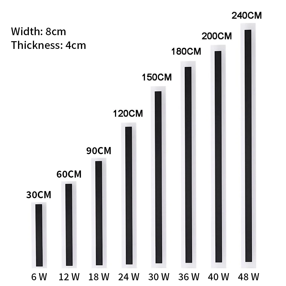 7W-55W outdoor Waterproof Strip Line Lamp Acrylic wall decorative Long Led Wall Light garden landscape light