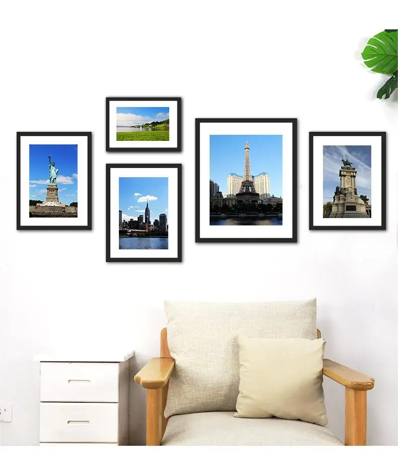 High Quality Mdf Black Wooden Painting Frame A4 A3 4*6 5*7 6*8 8*10 Wall Hanging Customize Wood Poster Picture Photo Frame