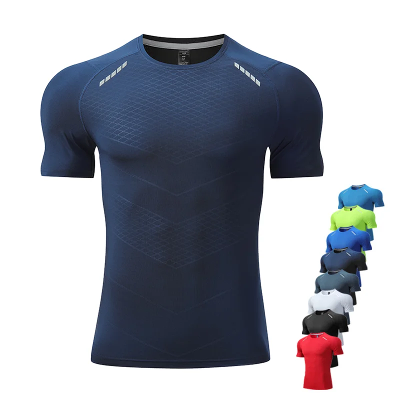 Rapid Dry Four Way Stretch T-Shirt Sports Top Exercise Regular Fit Jogger Gym Shirt Mens Fitness Shirts