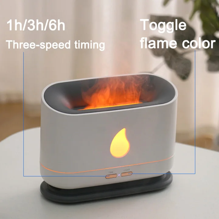 Amazon 2022 Essential Oils Scent Ultrasonic Mist Led Simulation 3D Blue Fire Flame Effect Air Humidifiers Aroma Diffusers