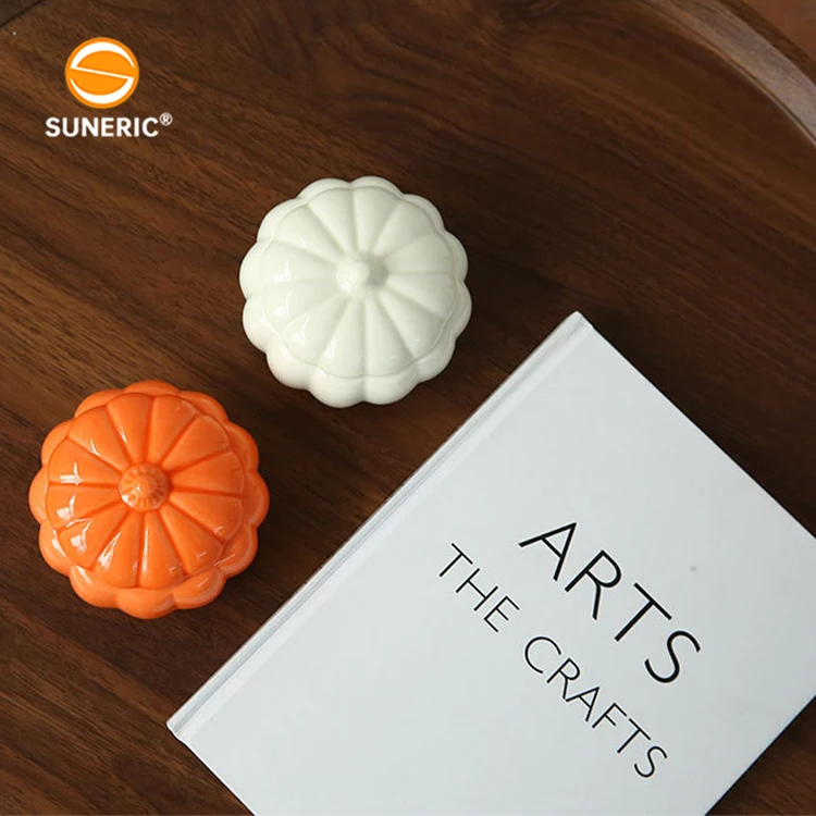 Wholesale halloween pumpkin jars ceramic empty candle containers for candles