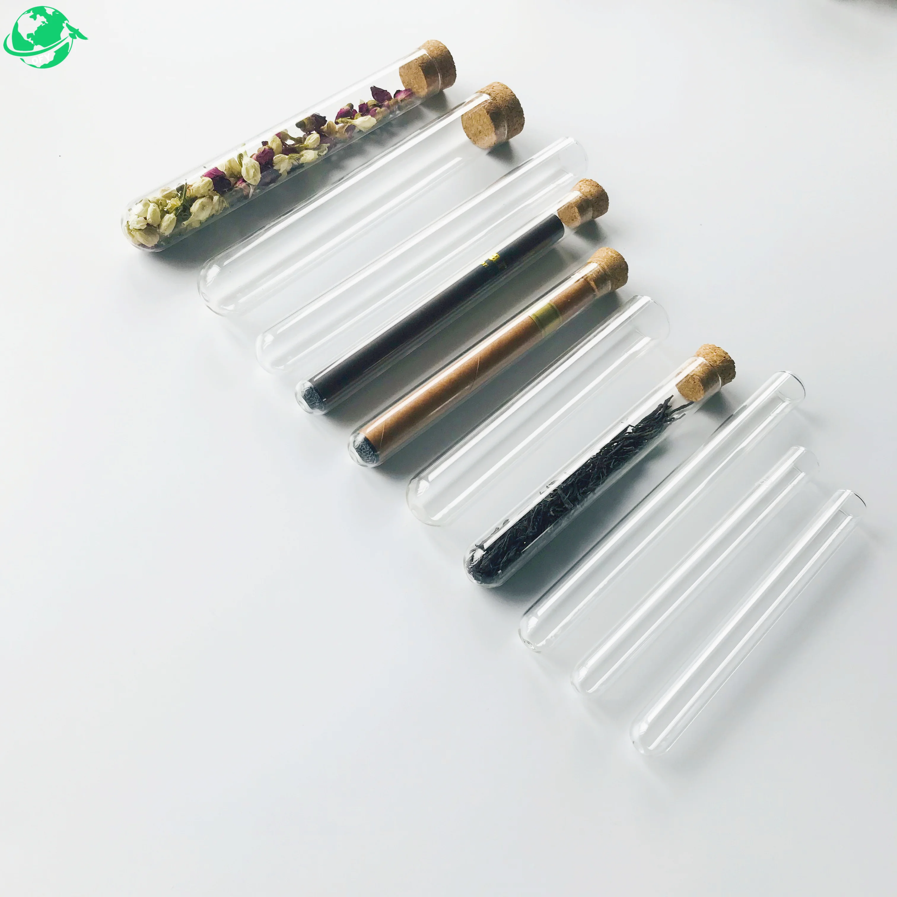 High quality High temperature resistant withstand glass test tube with cork for plant tissue culture