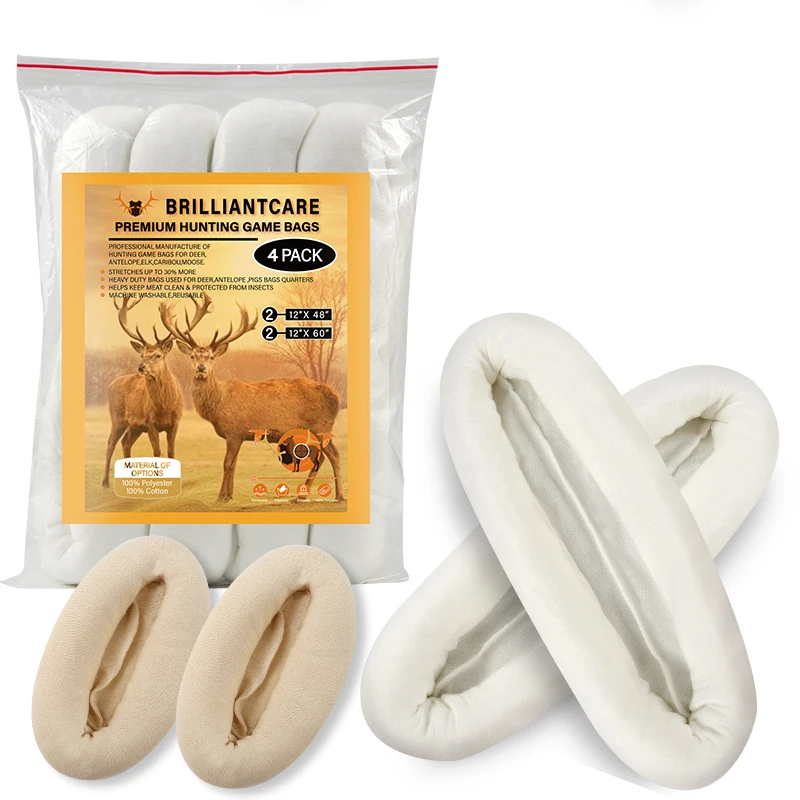 Elk Game Bags Hunting Meat Bag 5-Pack Reusable Rolled Heavy Duty Quarter Bags