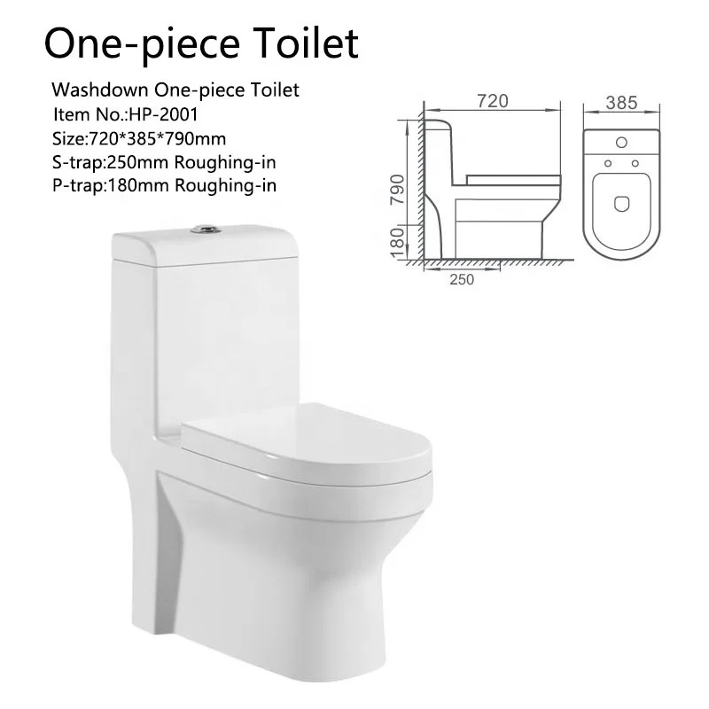 bathroom ceramic one piece toilet wc