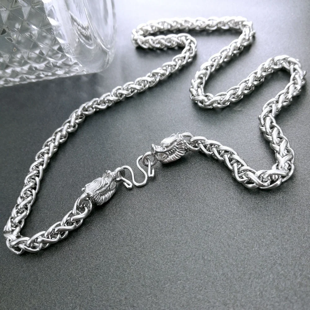 
Ahappy 5mm-6mm Mens Stainless Steel Necklace Gold Plated Cable Chain Figaro Chain Rope Chain Jewelry 