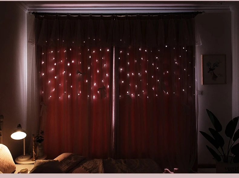 Factory supply 100% polyester blackout art continuous lace window curtains for living room