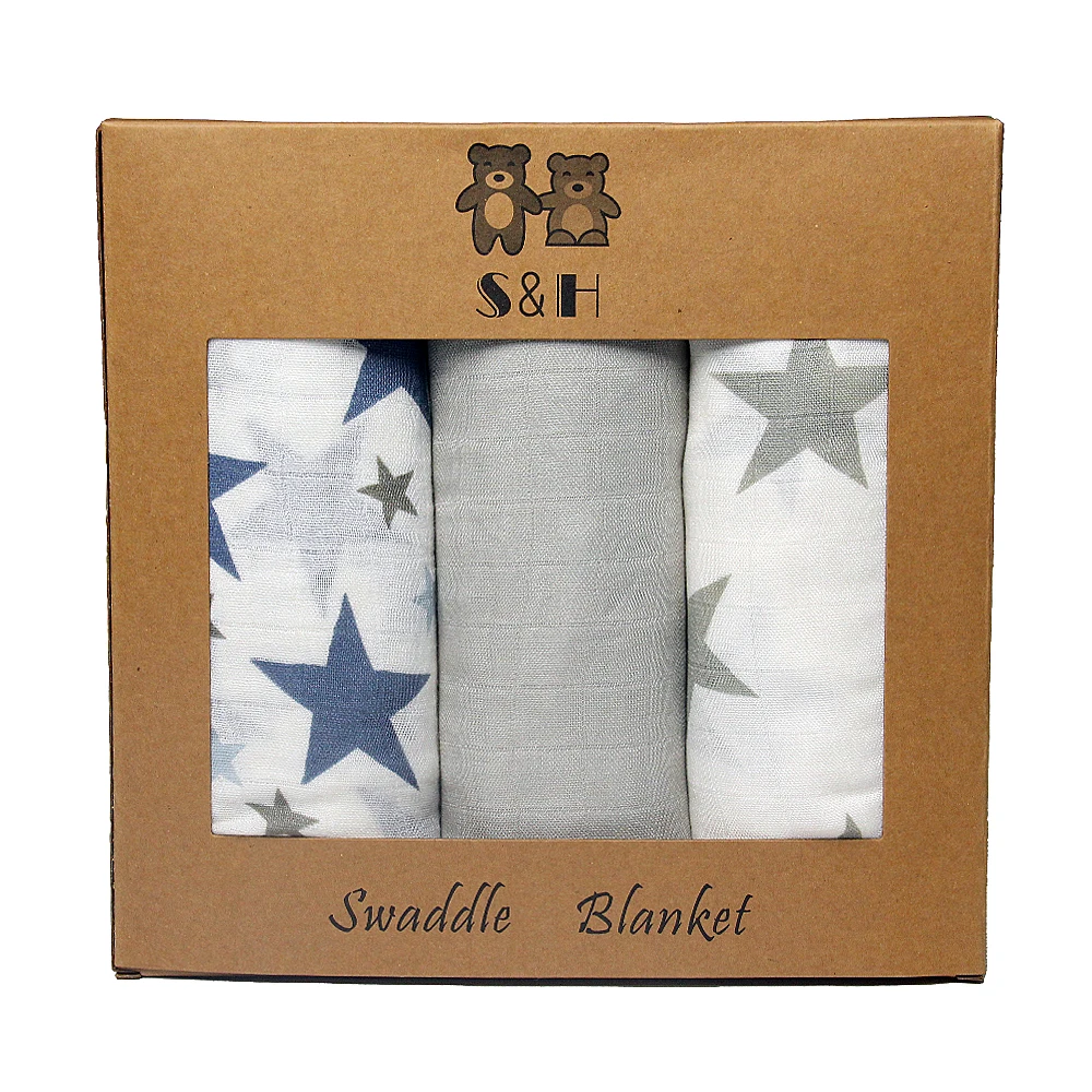 breathable super soft animals print bamboo muslin swaddle blanket