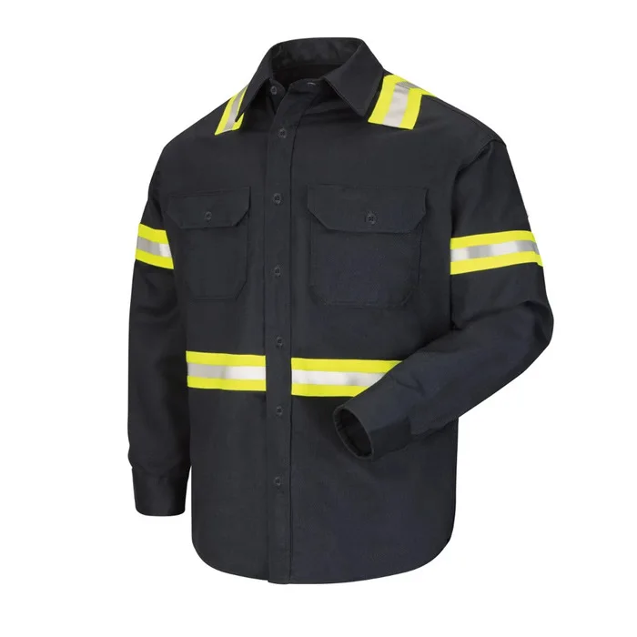 Wholesale Nylon Cotton FRC Fire Resistant Flame Resistant Welder Fireproof Work Fire Proof FR Shirts For Men