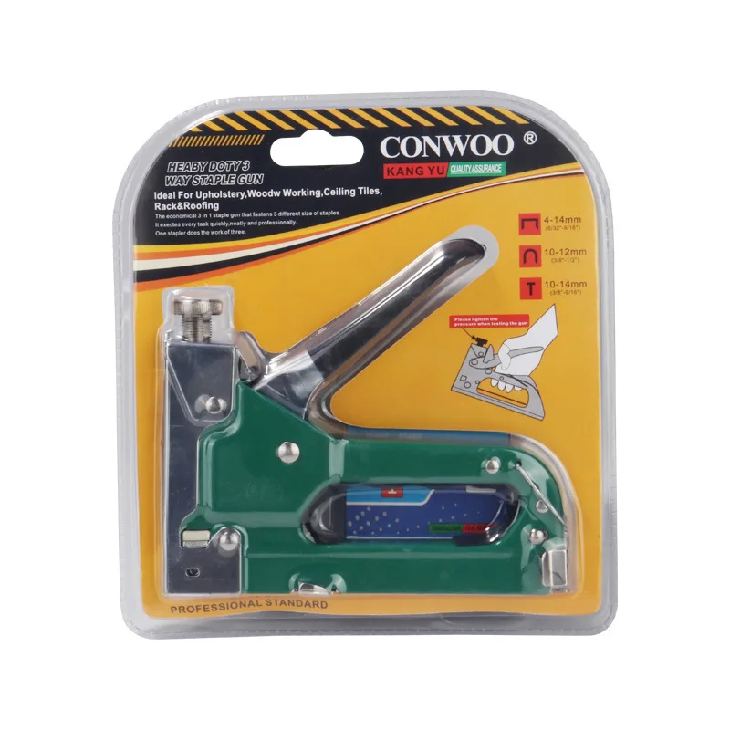 High Quality Hand Easy Triple U-Shaped Code Nail Gun Woodworking Upholstery Gas Nail Gun Shooter Action Nail Gun