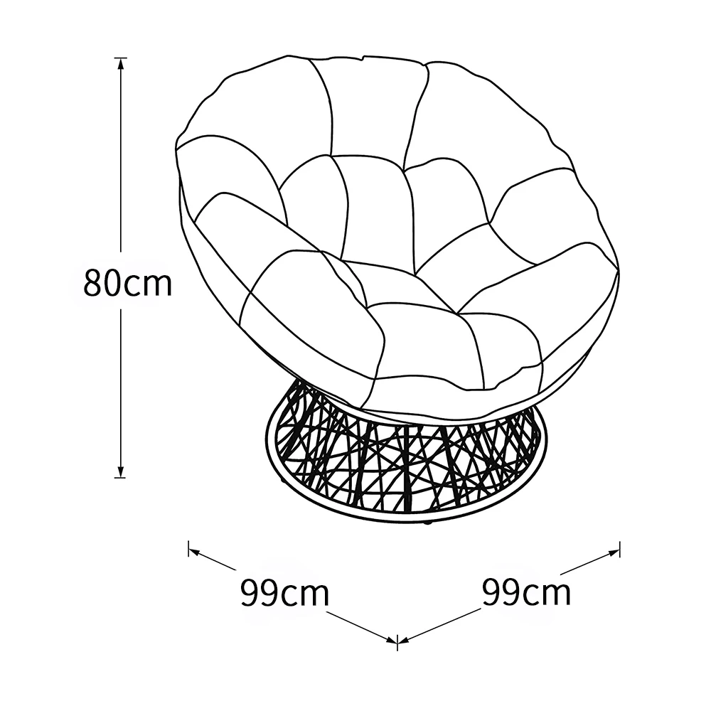 Outdoor Modern Wicker 360 Degree Metal Frame With Cushion Rattabn Swivel Chairs Outdoor Lounge