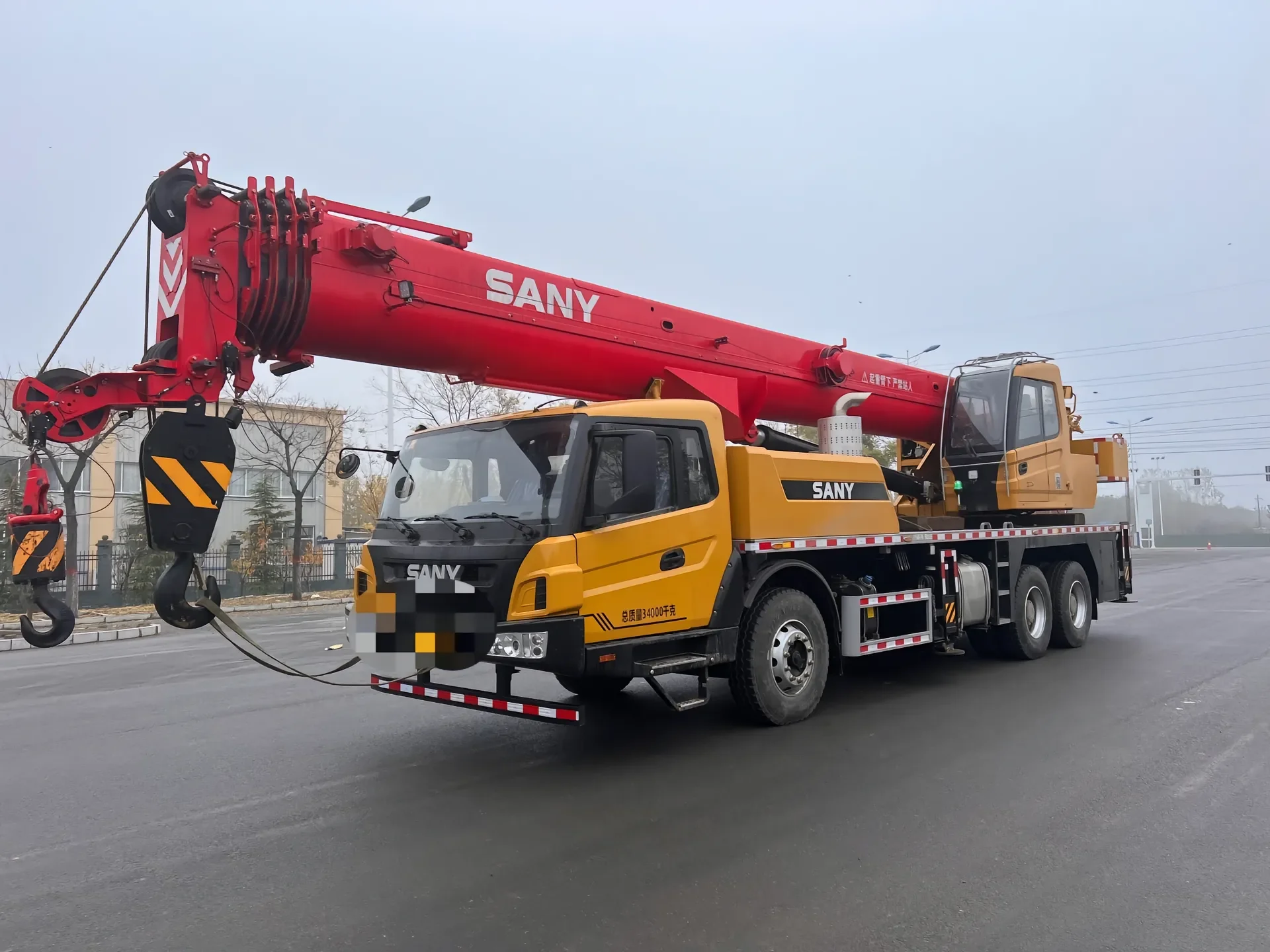 Подержанный Sany STC250 импортный Автомобильный Кран 25 тонн максимальная грузоподъемность хорошее состояние мобильный кран моторный редукторный насос