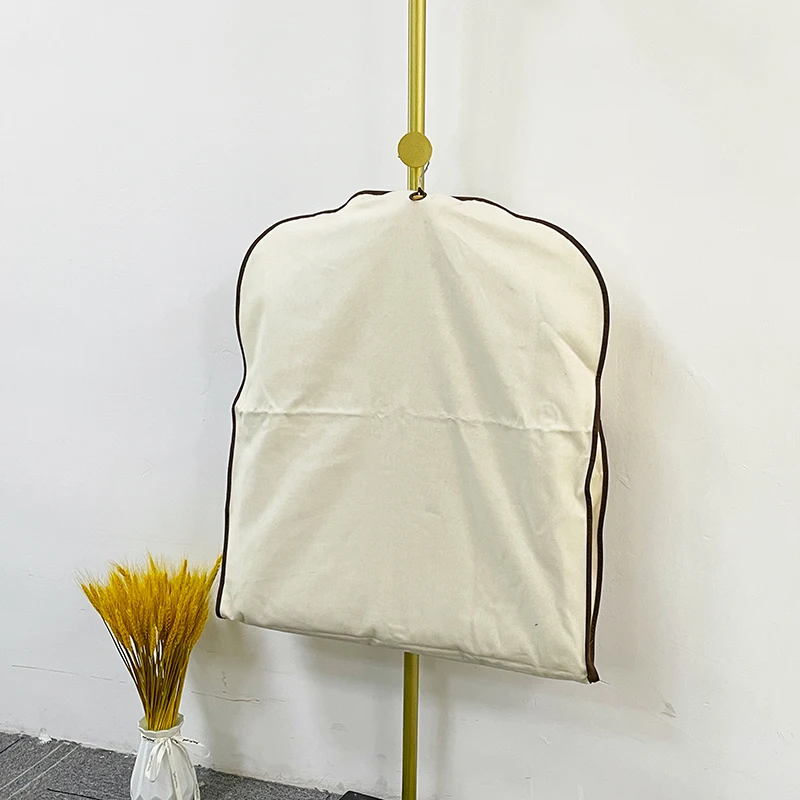 Wholesale Cheap Eco Friendly Reusable Customized 100% Organic Natural Cotton Canvas Muslin White Suit Garment Bag Cover