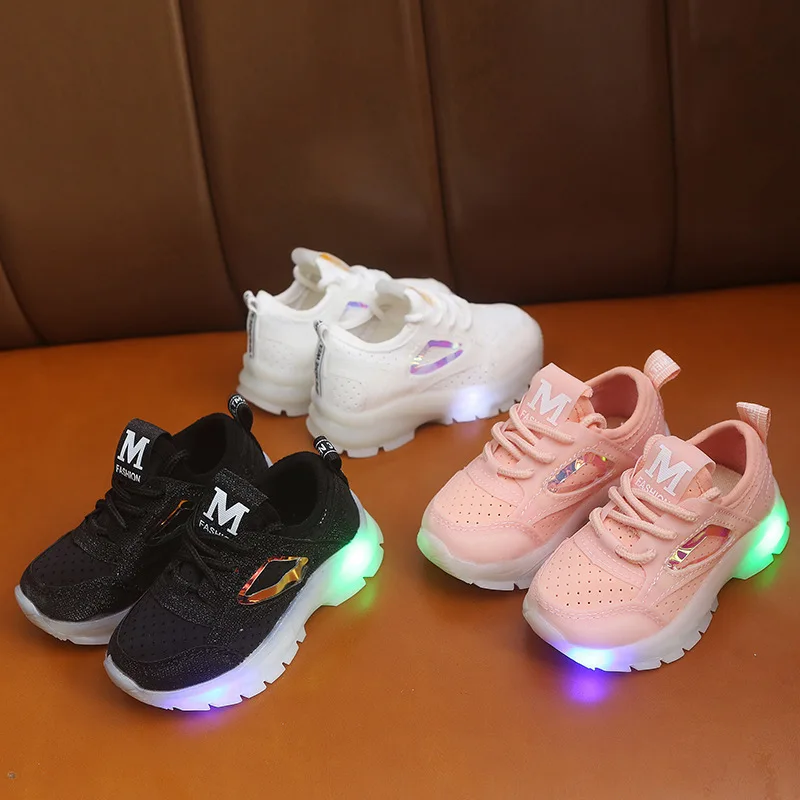 
Factory Wholesale Running Breathable Boy Light LED Light Shoes Sneakers 