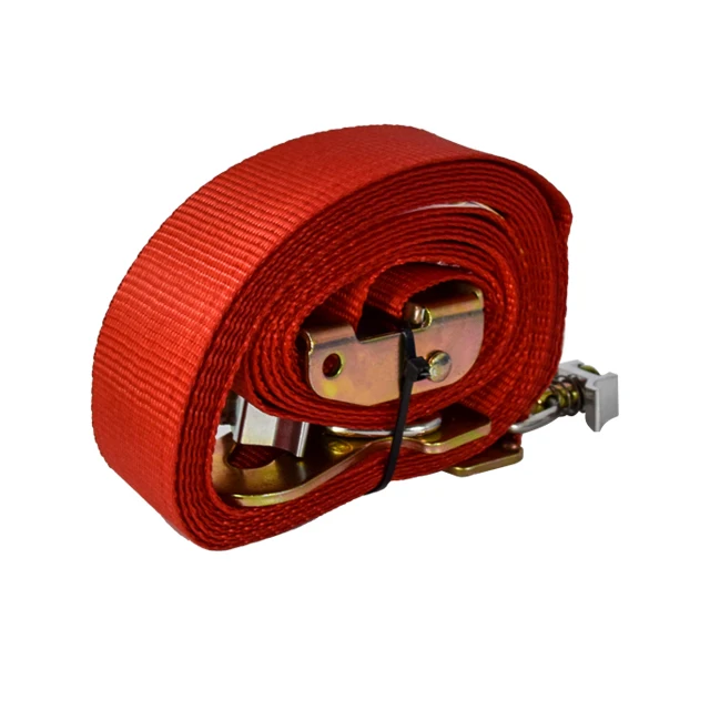 Polyester Webbing J Hook Tie Down Track Cam Buckles Lashing Ratchet Strap For Logistic