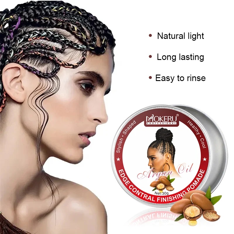 Mokeru private label strong hold edge control gel hair styling wax for women